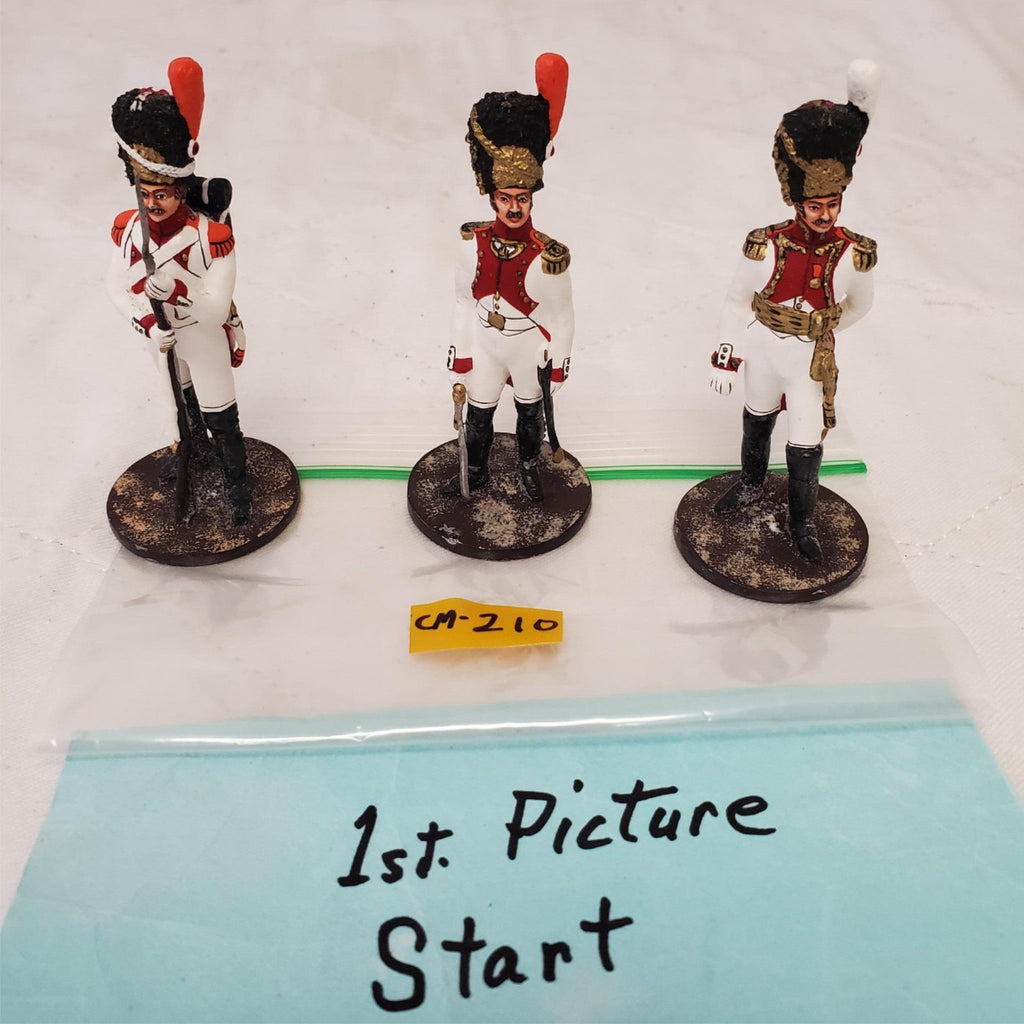 Lot of 3 Hand Painted Metal Toy Soldier Generals CM-210