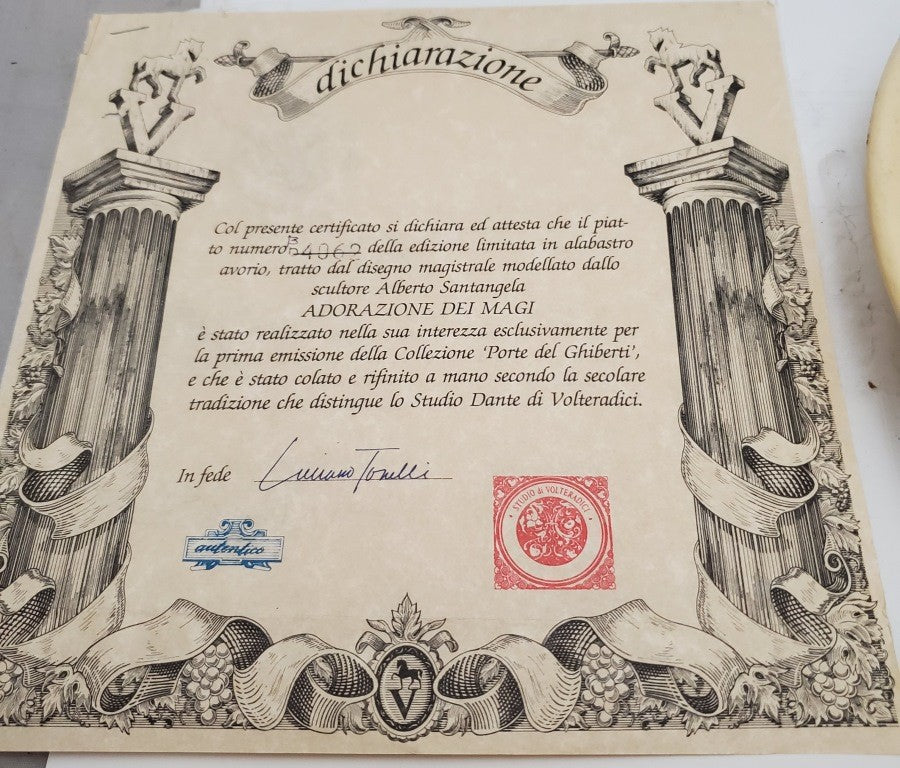 Studio Dante Di Volteradici Adorazione Dei Magi and La Nativita Plate