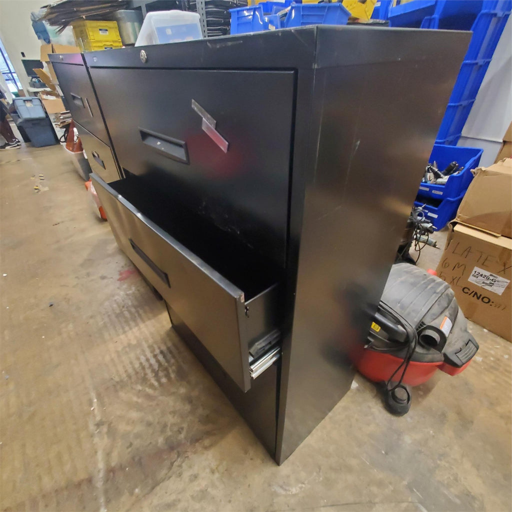 Large 4 Drawer Lateral File Cabinet - Black