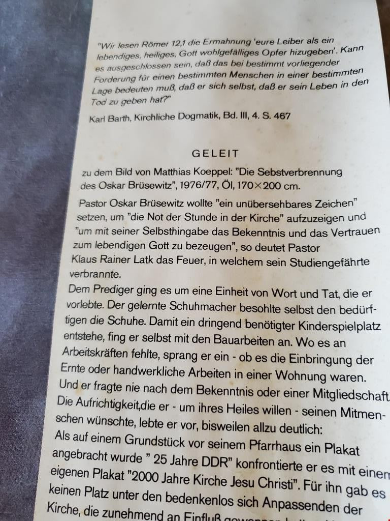Matthias Koeppel Die Selbstverbrennung des Oskar Brusewitz Art Poster