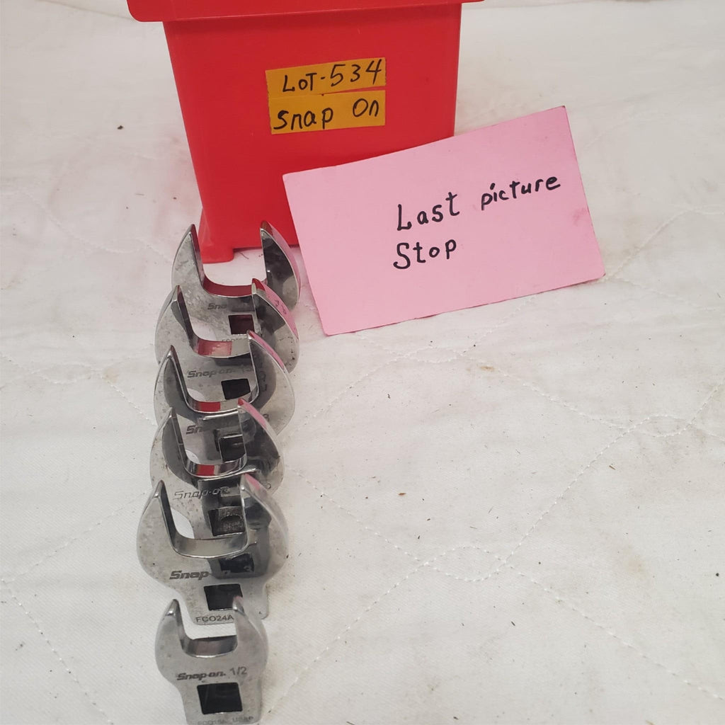 Lot of 6 Assorted Snap-On Drive SAE Open-End Crowfoot Wrench LOT 534