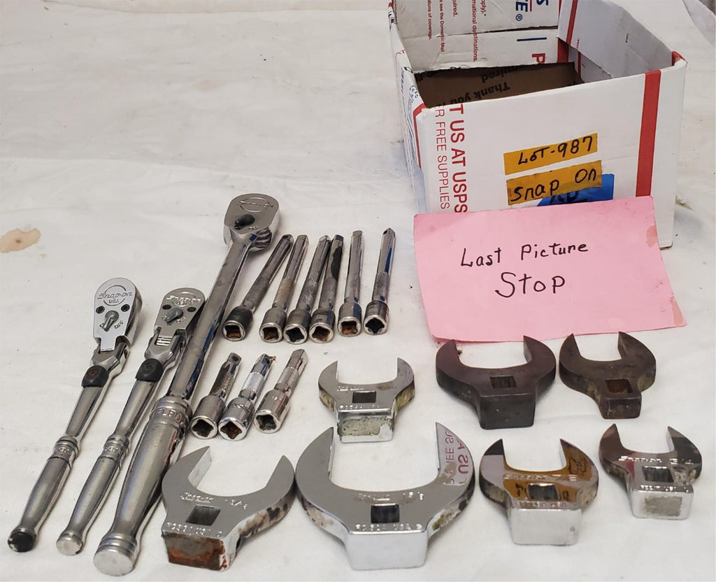 Lot of 19 Assorted Snap on Crowsfoot Wrench Chrome Socket Extension set LOT-987