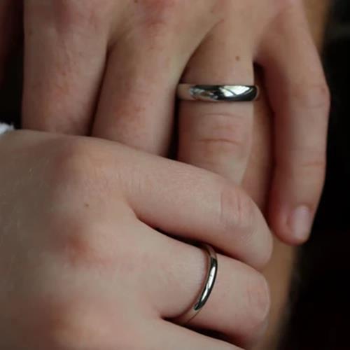 Stainless Steel Wedding Band Promise Ring - Plain Comfort Fit Design 3mm