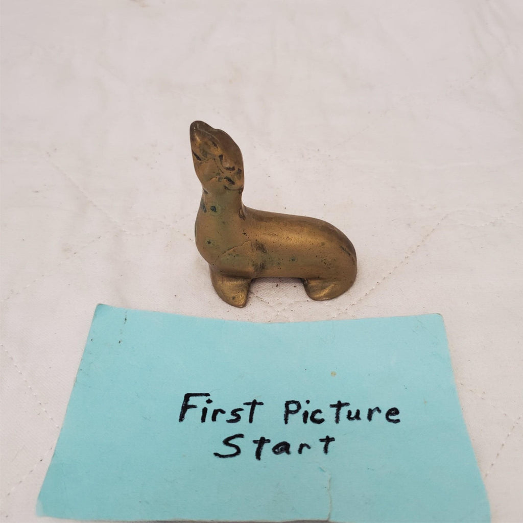 Vintage Brass Made in Taiwan Seal by Action Figure Figurine Paperweight