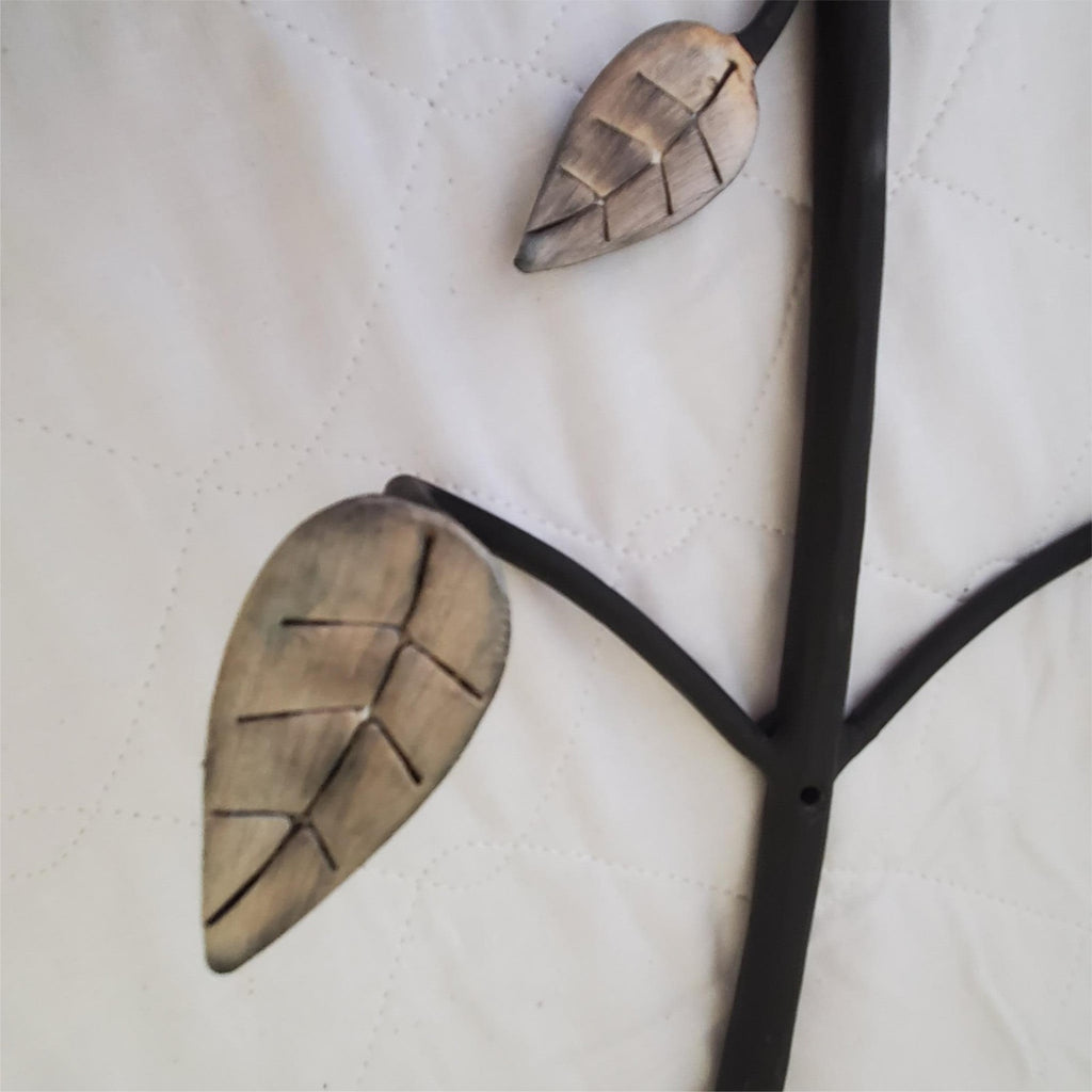 Large Metal Leaf Two Plate Wall Holder