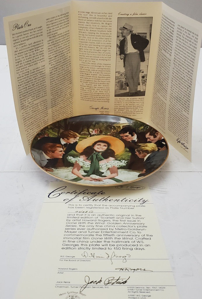 Gone With The Wind Golden Anniversary Plate “Scarlett and Her Suitors”