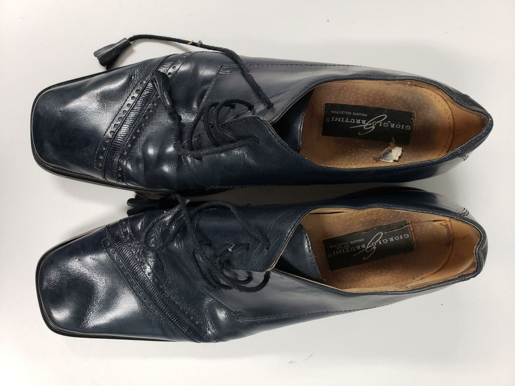 Used Giorgio Brutini Private Collection Black Leather Dress Shoes Men's Size 11M