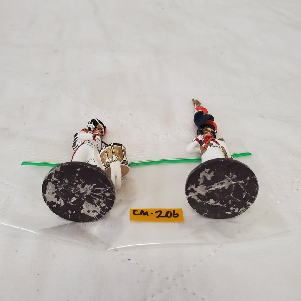 Hand Painted Metal Toy Soldier Drummer and Flag Bearer CM-206