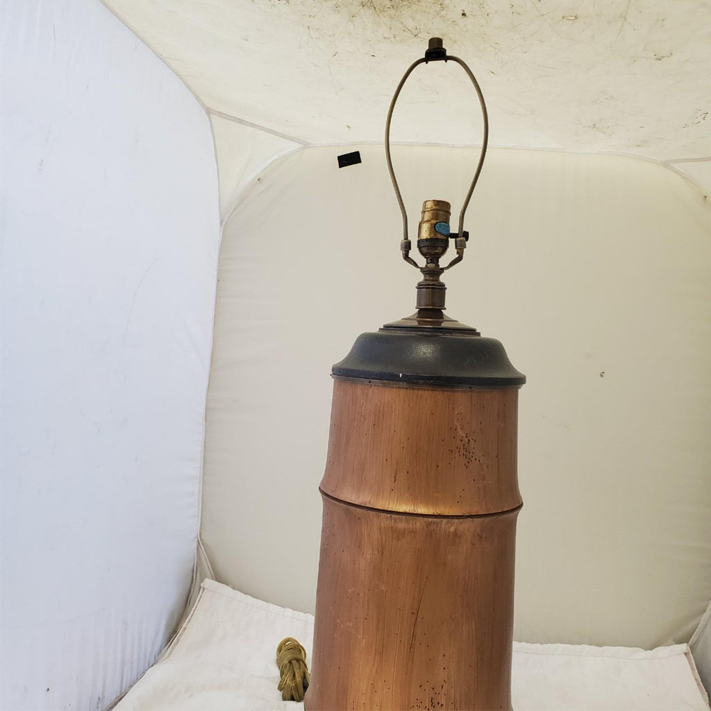 Vintage Brass & Wooden Table Lamp A5