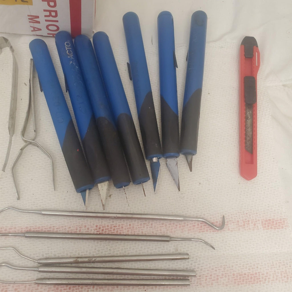 Lot of 44 Assorted Hobby Knives, Aircraft Wire Harness Tools & more LOT-1042