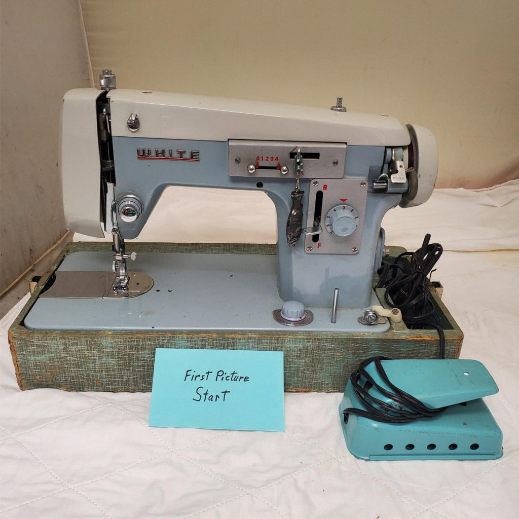 Vintage White Zig Zag Sewing Machine