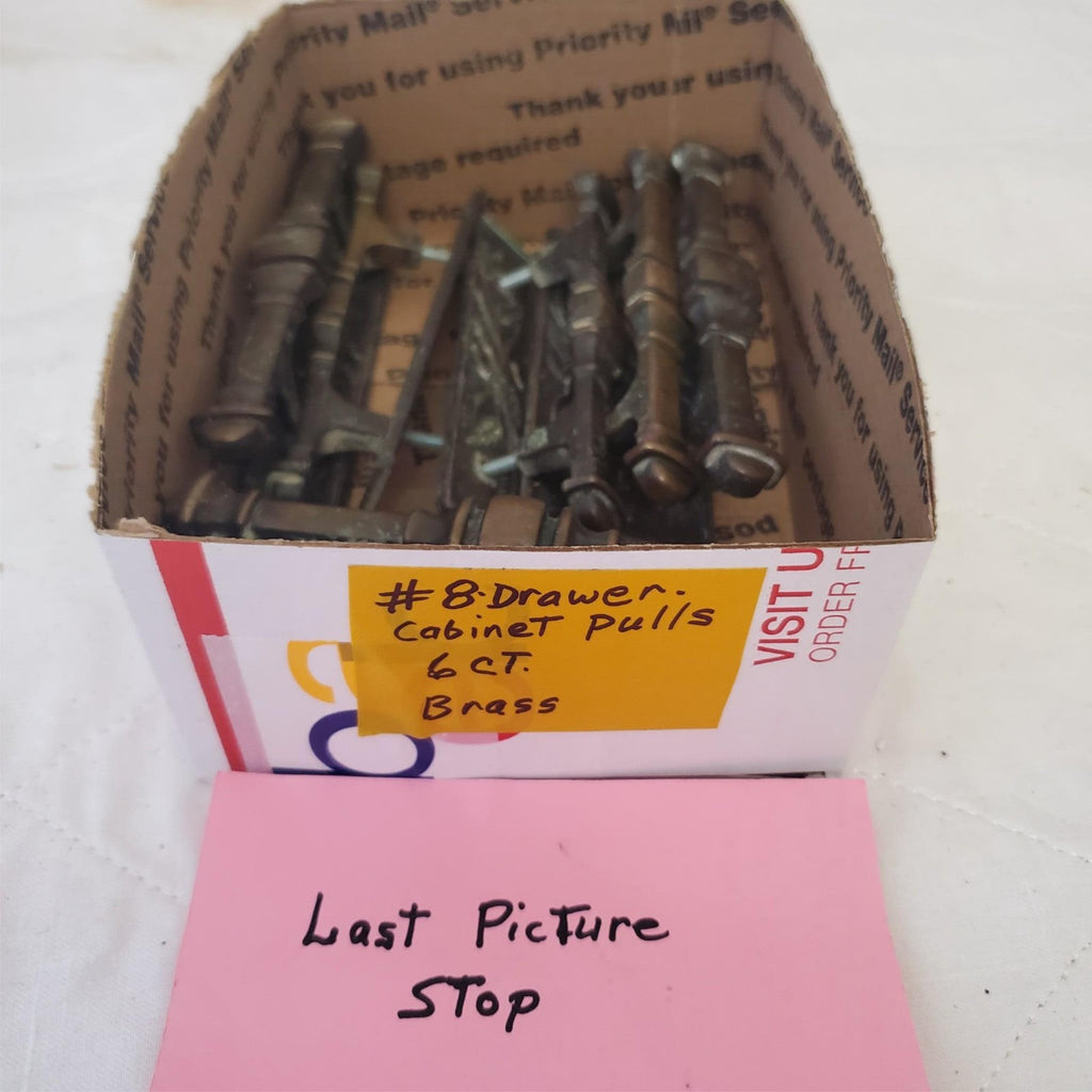 Lot of 6 Vintage Brass Amerock Carriage Cabinet Drawer Pulls Handle #8