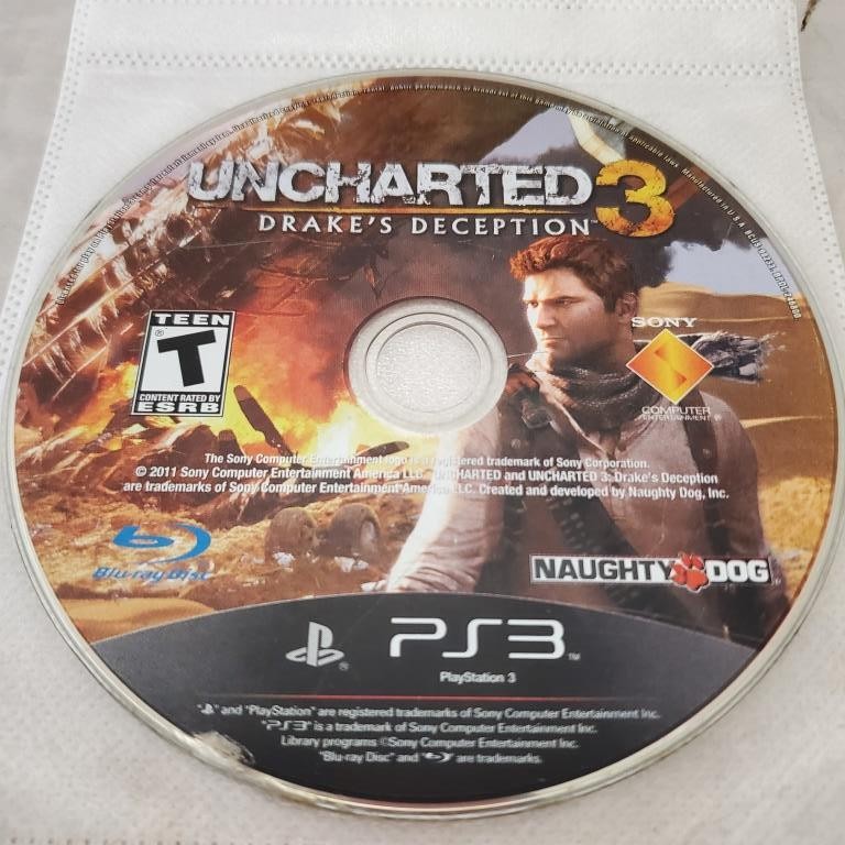 Uncharted 3 Drake's Deception Sony PlayStation 3 Video Game Disc Only