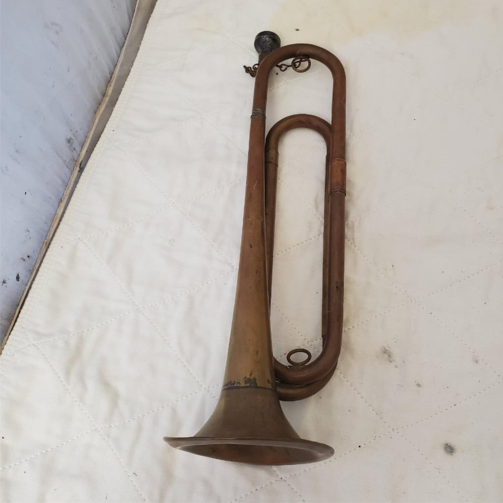 Vintage Civil War Brass US Army Bugle Horn Regulation Military – Made in USA
