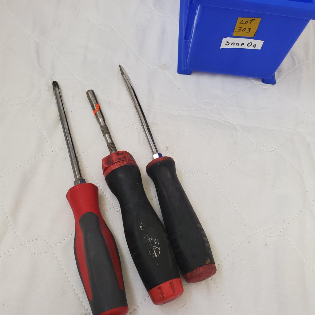 Lot of 3 Snap-on Soft Grip Ratcheting Screwdriver Set LOT-303