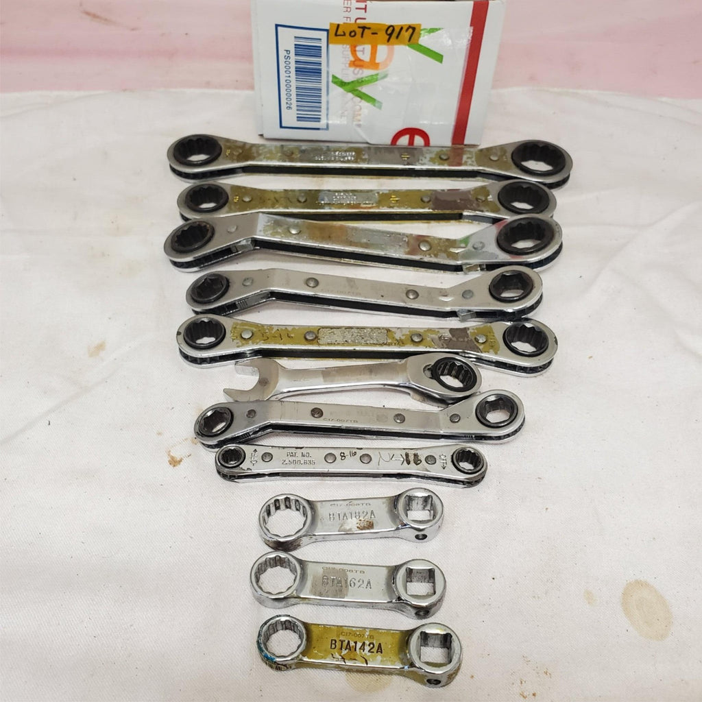 Lot of 11 Assorted Ratcheting Box End Wrench Set LOT-917