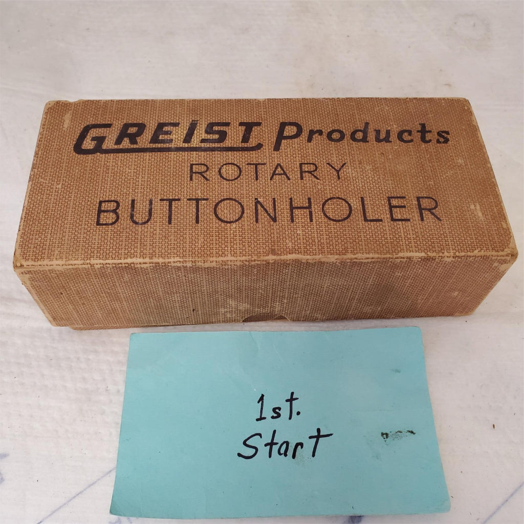 Vintage Sewing Greist Products Rotary Button Holer in Original Box