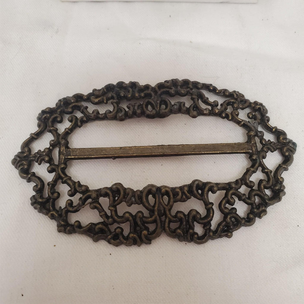 Antique Victorian Style Ornate Filigree Belt Buckle