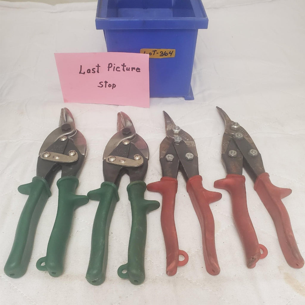 Lot of 4 BluePoint DAR Cuts Right Tin Snips Aviation Sheet Metal Cutters LOT-364