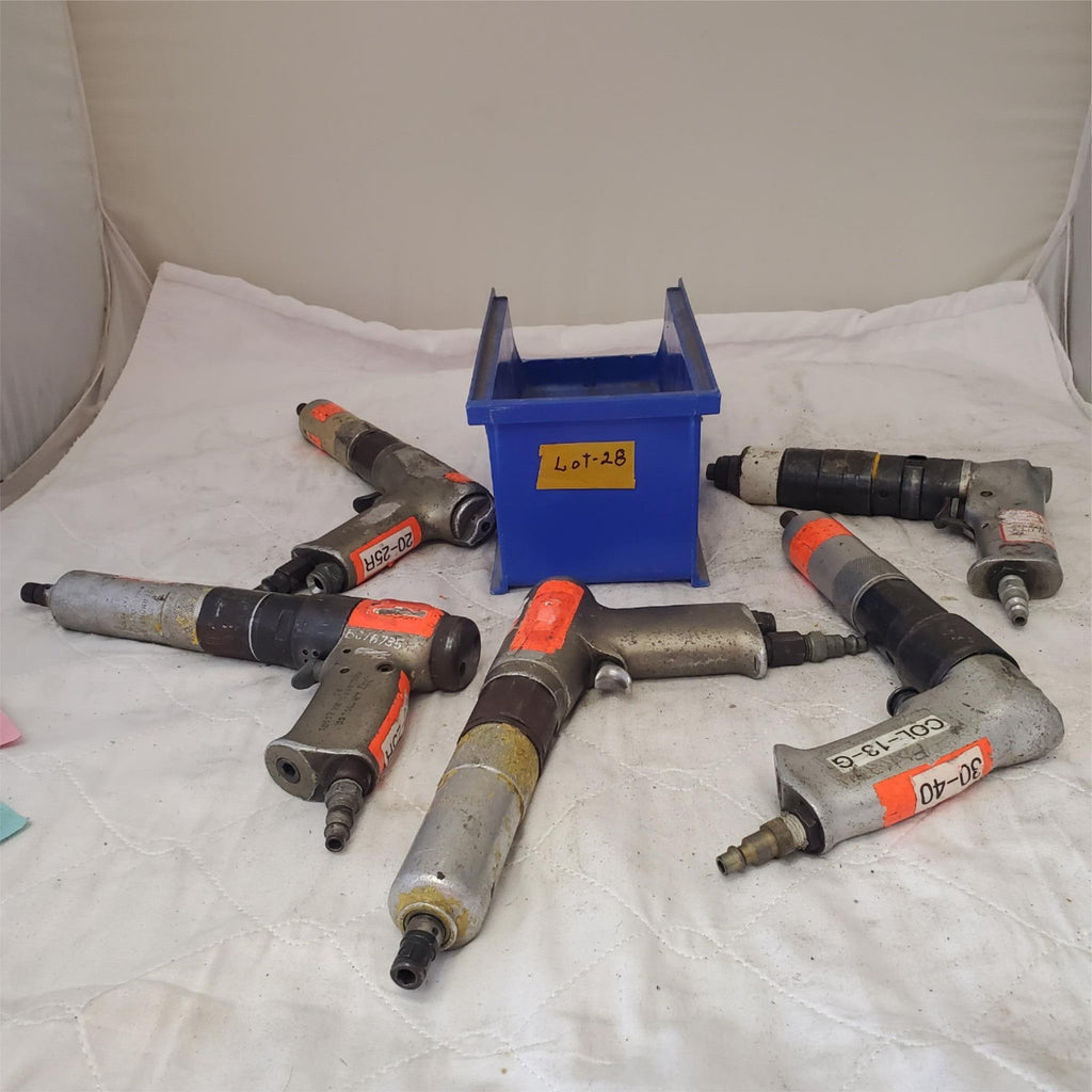 Lot of 5 Cleco Pneumatic Pistol Grip 1/4" Screwdriver/Nutrunner Air Tools Lot-28