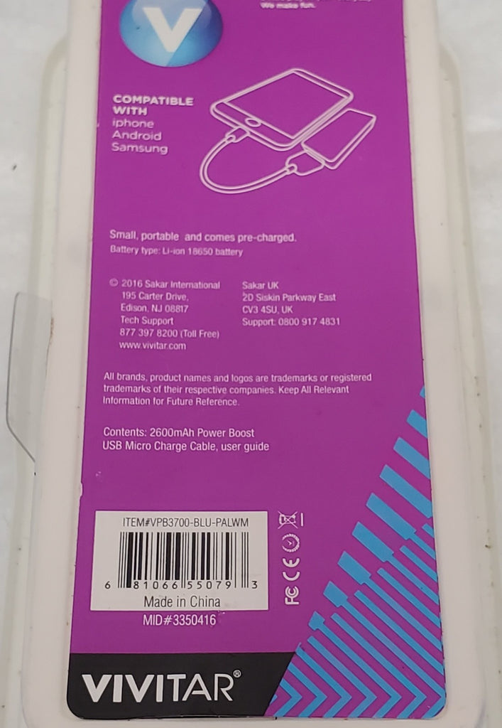 Vivitar 2600 MAH Power Boost - Blue