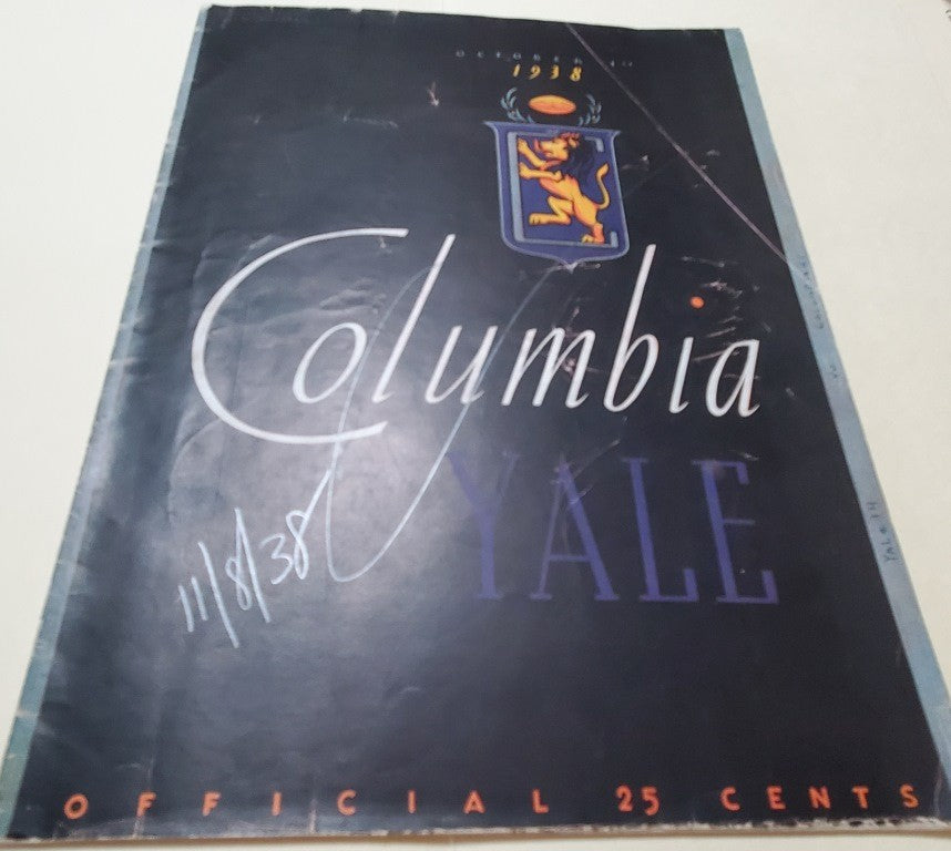 FOOTBALL Columbia vs. Yale GAME Official Program October, 1 1938