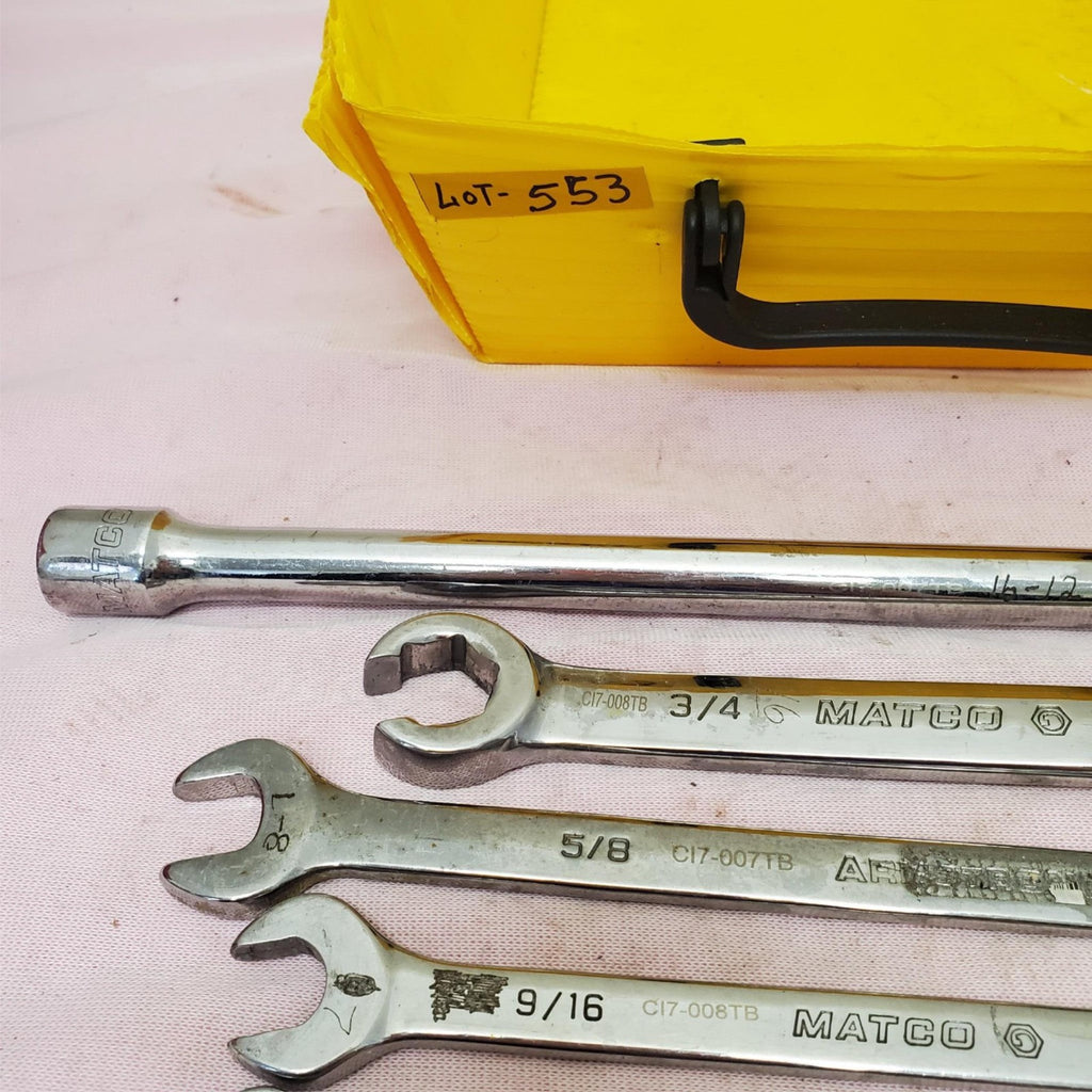 Lot of 7 Assorted Armstrong & Matco Combination Wrench Set LOT-553