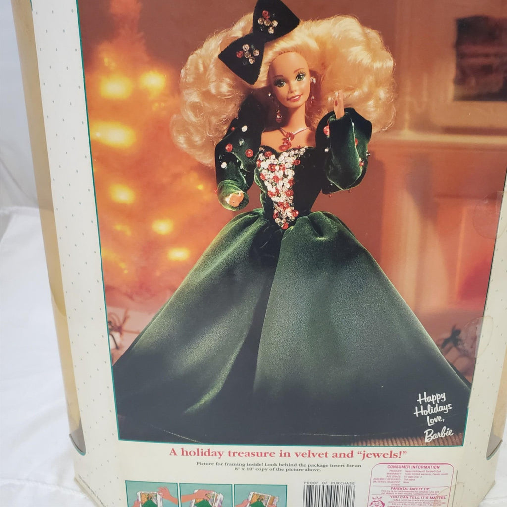 Barbie 1991 - Happy Holidays Barbie Doll - Holiday Treasure in Velvet & Jewel