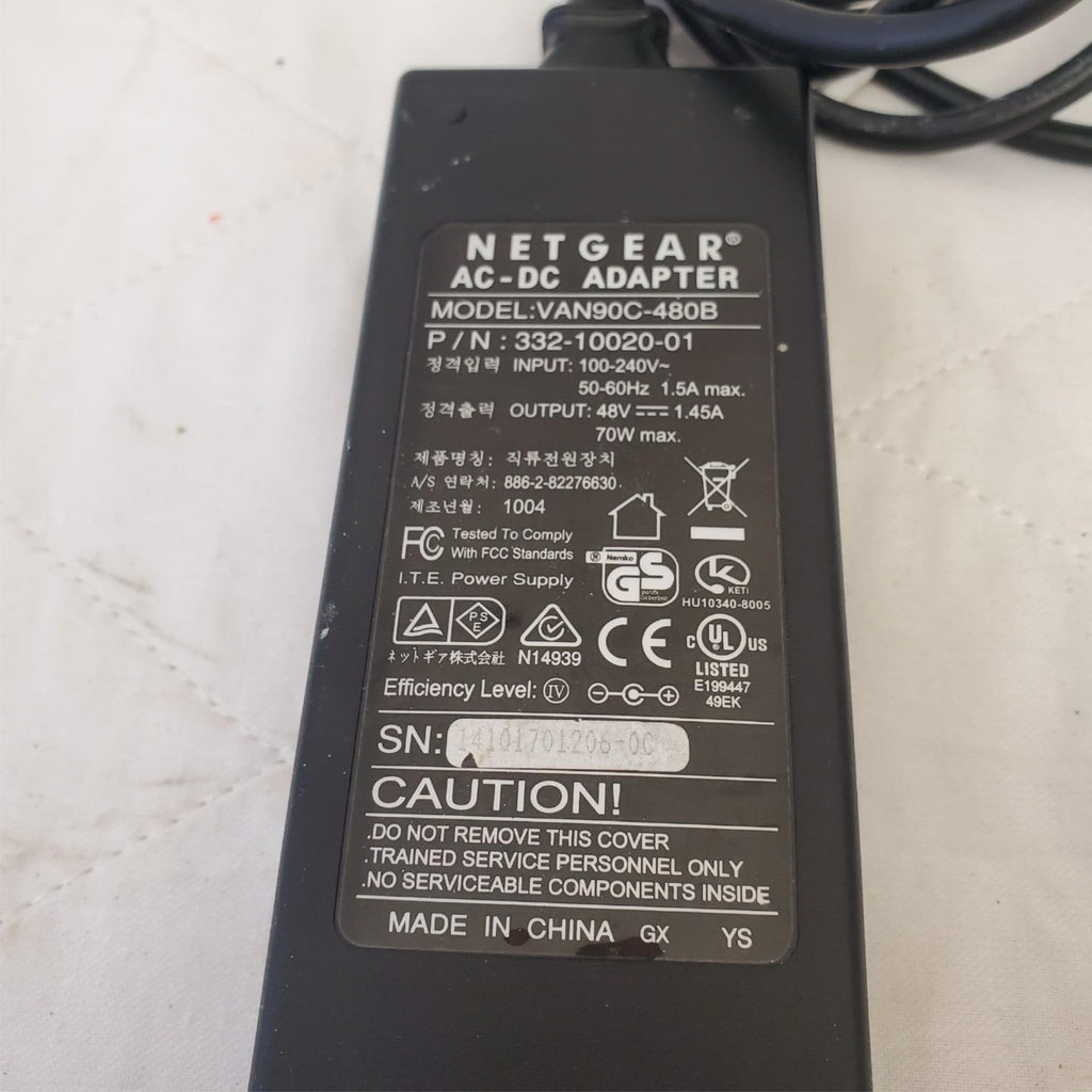 Netgear VAN90C-480B AC Adapter 100-240V 1.45A Power Supply 