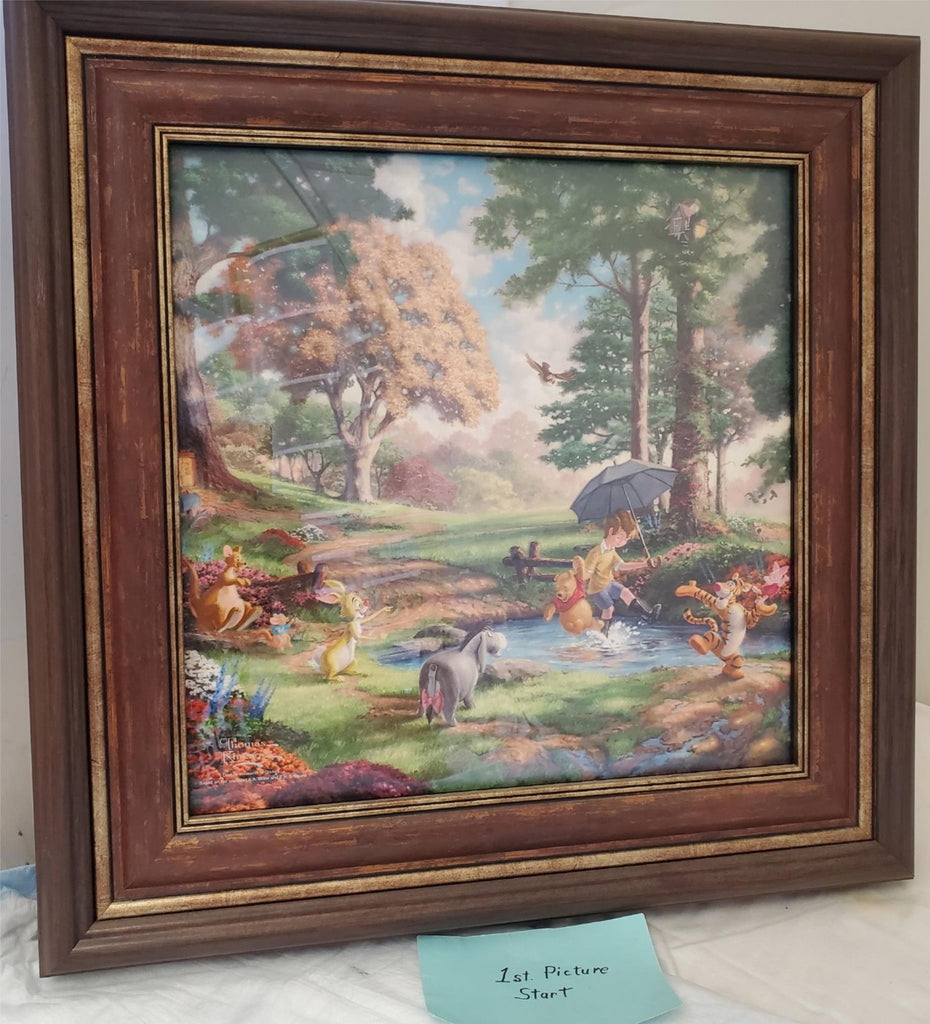 Thomas Kinkade Winnie the Pooh 14 x 14 Framed Canvas S/N LE Art Framed