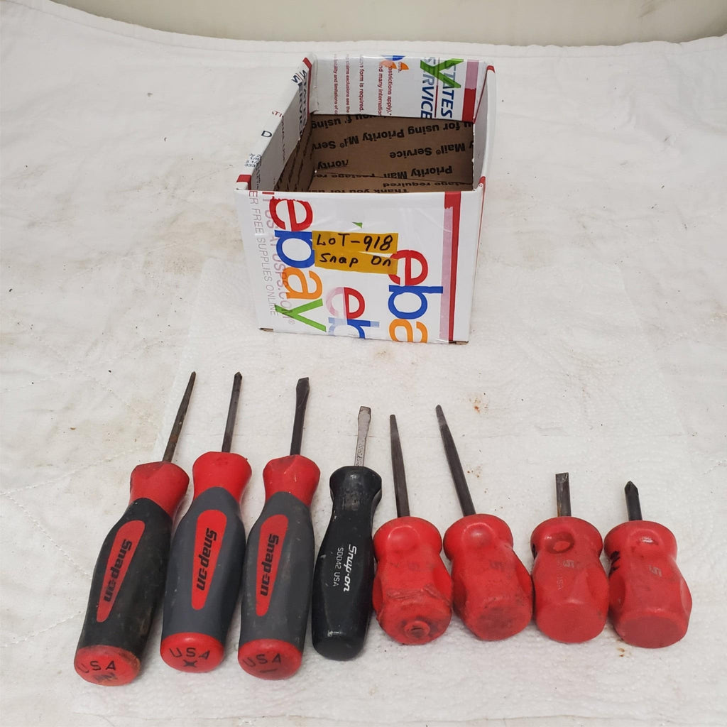 Lot of 8 Snap on Flathead Phillips Head Soft Grip Screwdrivers LOT-918