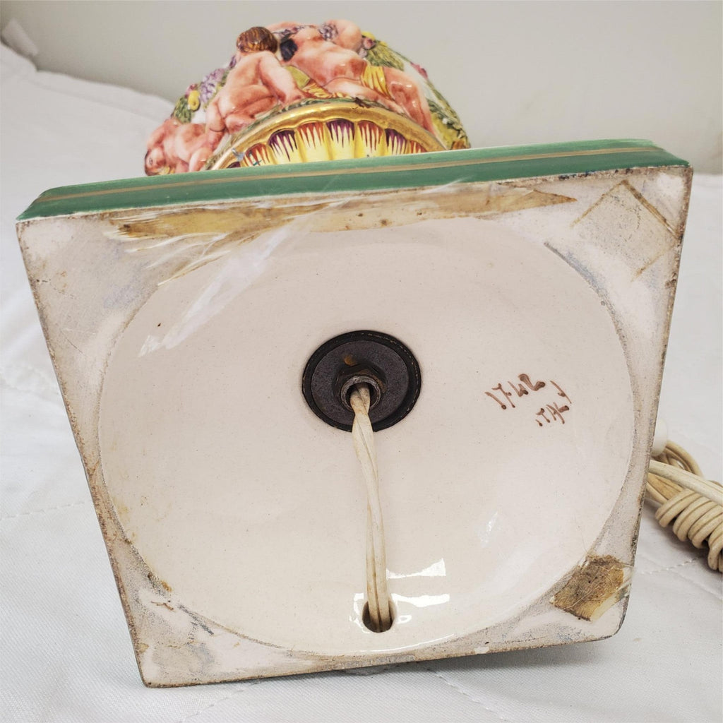 Vintage Antique Painted Italian Table Lamp