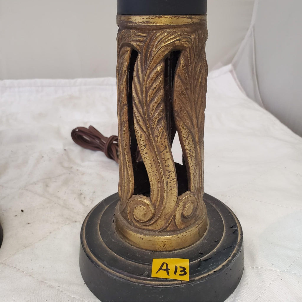 Lot of 2 Vintage Brass Candelabra Table Lamps A13