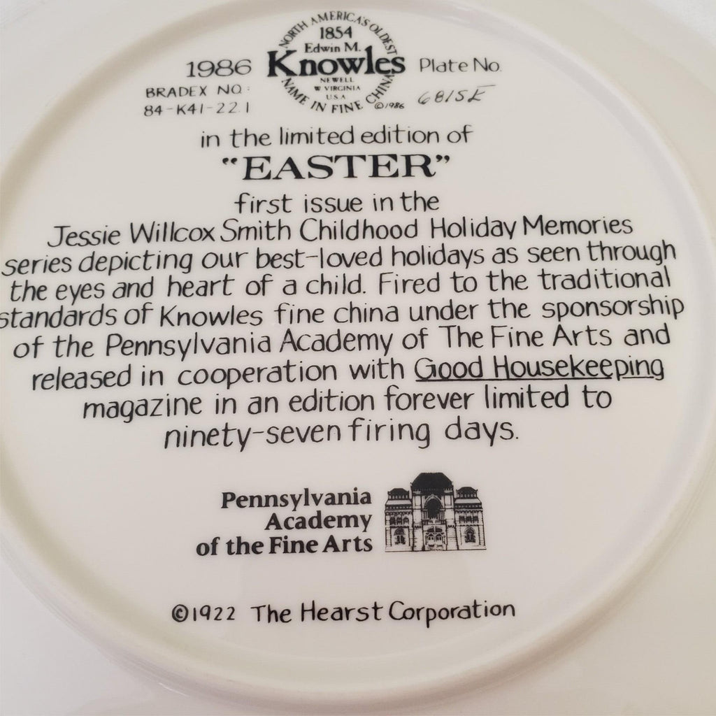 1986 Easter From The Childhood Holiday Memories Series Plate by Edwin M. Knowles