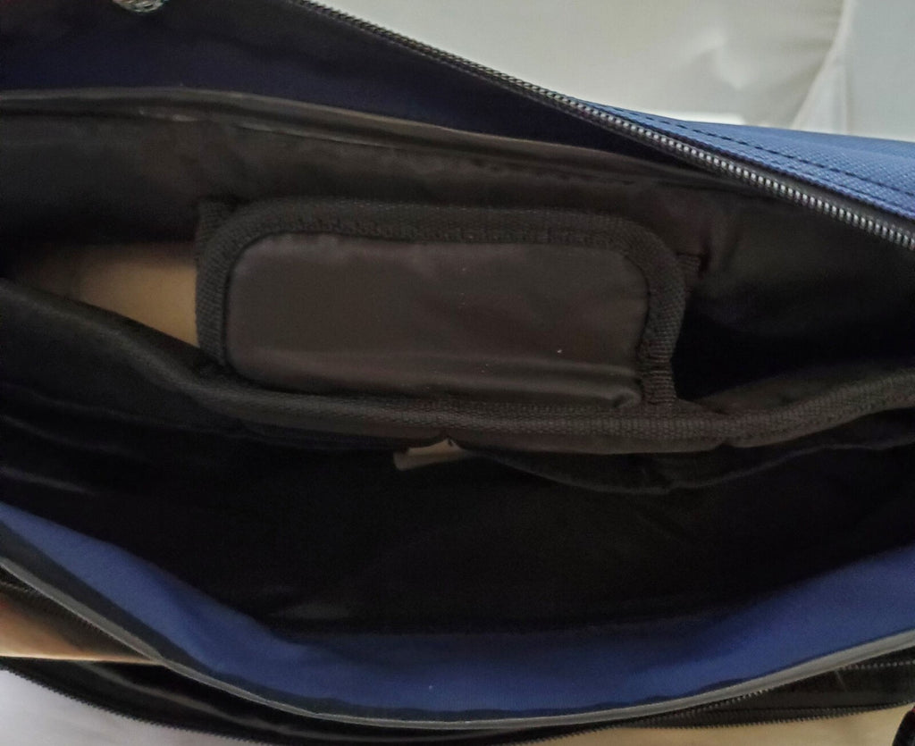 SOLO New York Briefcase Messenger Bag for Laptop - Black/Blue