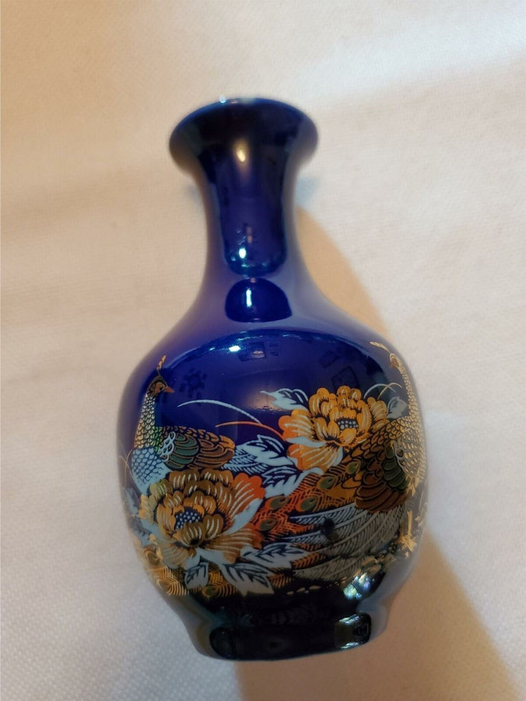 Vintage China Dragonware Toothpick Holder and Vase Set - Blue
