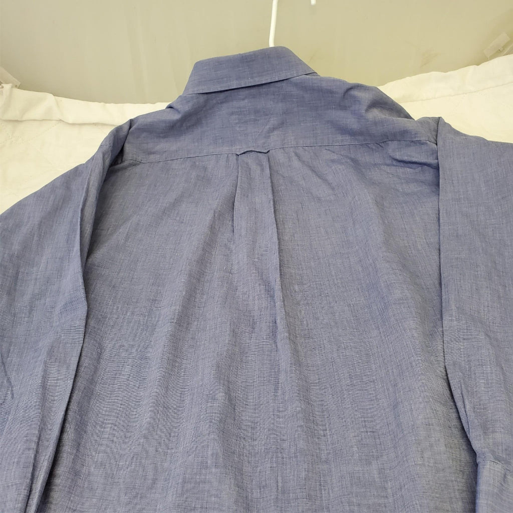 Tommy Hilfiger Shirt Mens 17-35 Blue Dress Button Up Long Sleeve