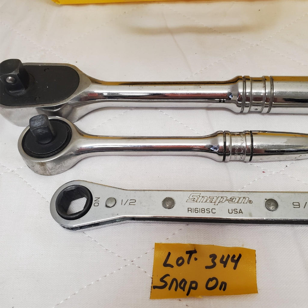 Lot of 3 Snap-on Compact Head Ratchet & Double Box End Ratcheting Wrench LOT-344