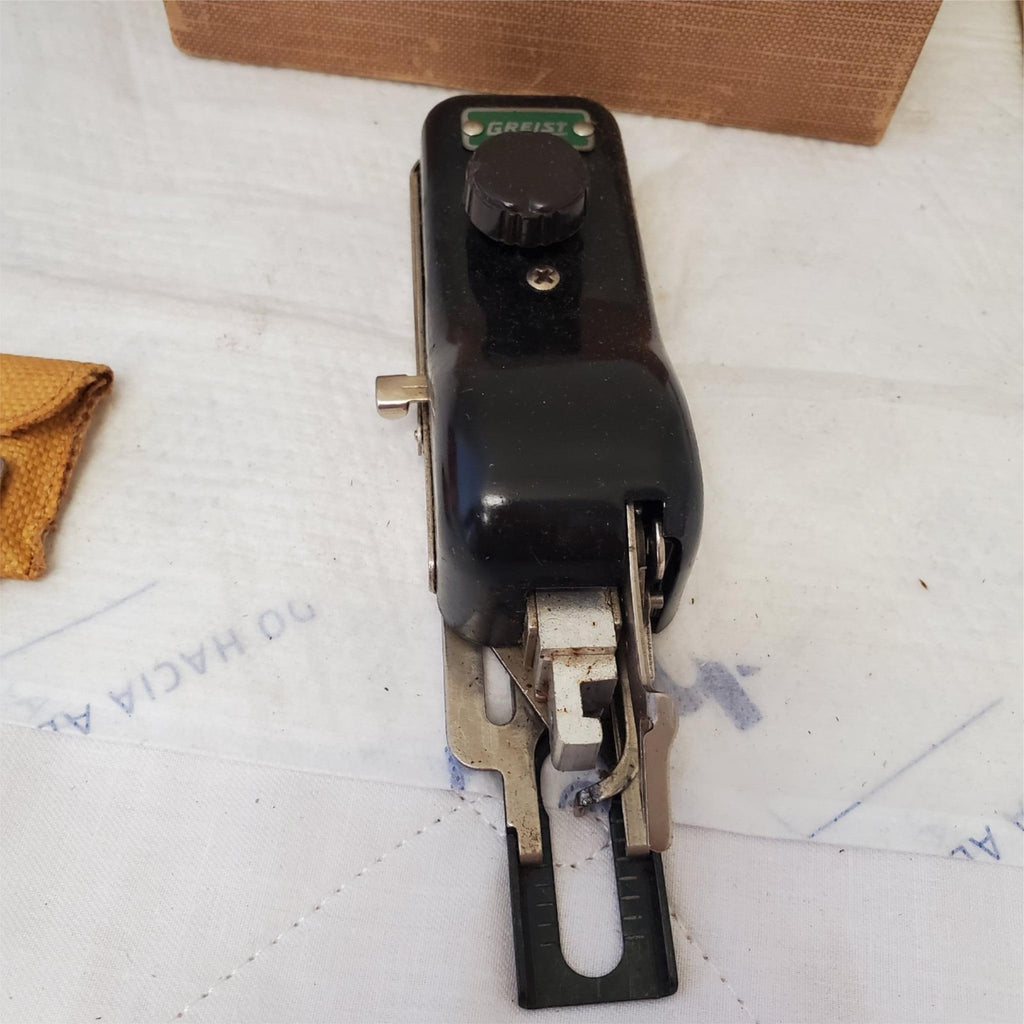 Vintage Sewing Greist Products Rotary Button Holer in Original Box