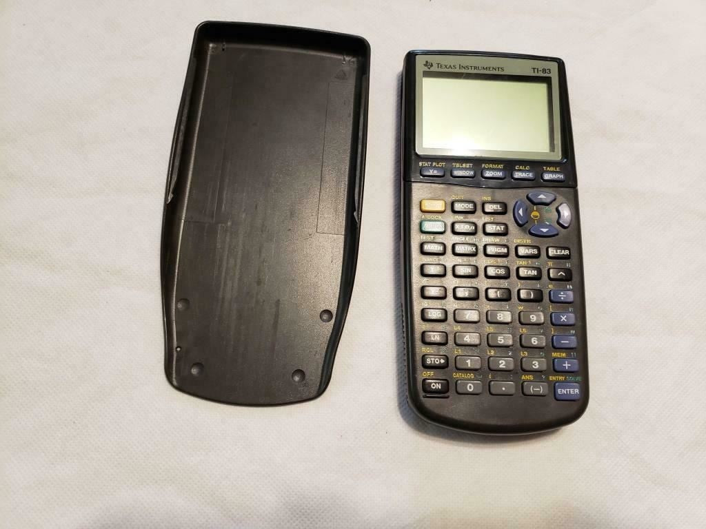 Texas Instruments TI-83 Graphing Calculator Black W/ Slide Cover Tested Working
