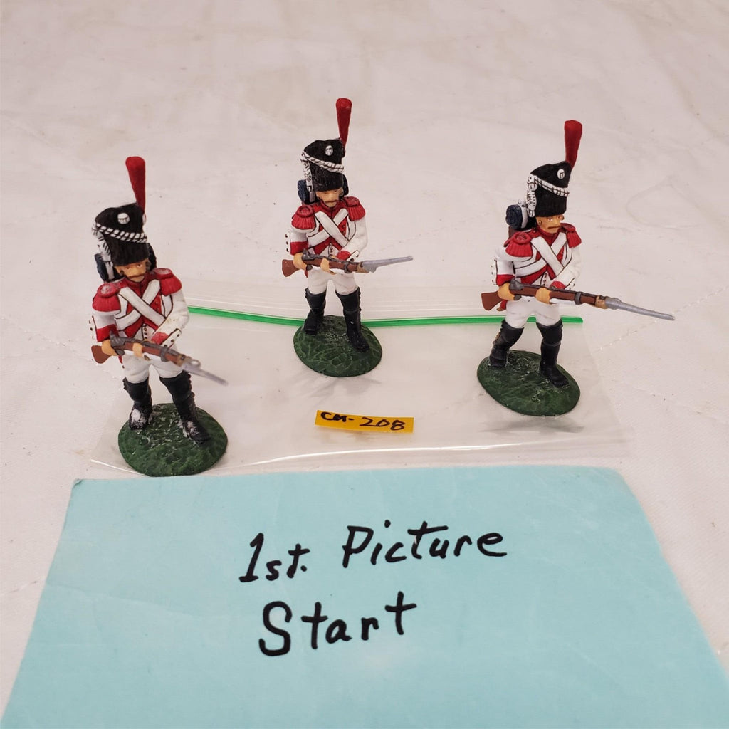 Lot of 3 Hand Painted Metal Toy Soldier Attacking Infantry CM-208