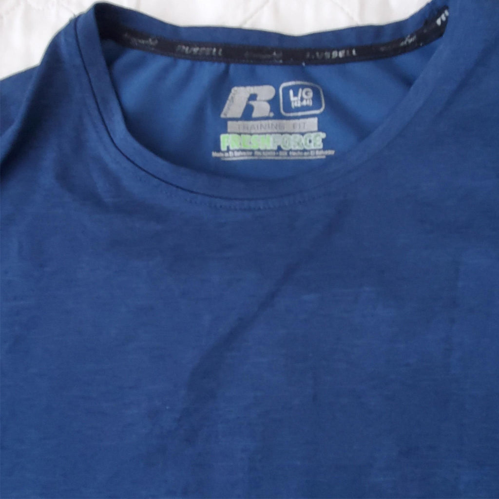 Lot of 4 Size L Rebook, Russell & Other Brand  Dry Fit Short Sleeve Shirt Mens 