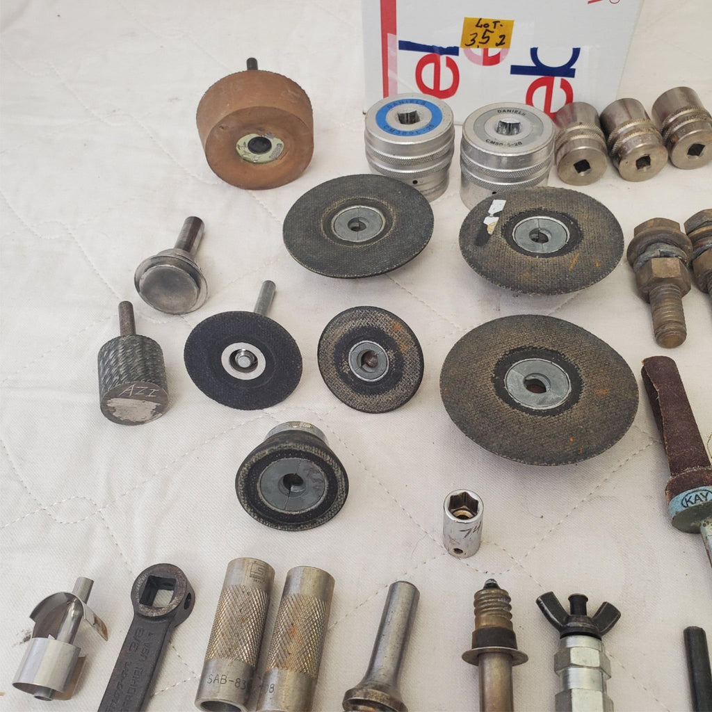 Lot of Cab Mount, Rivet Shank, Nuts Bolts, Drill Chuck Key & Other Tools LOT 352