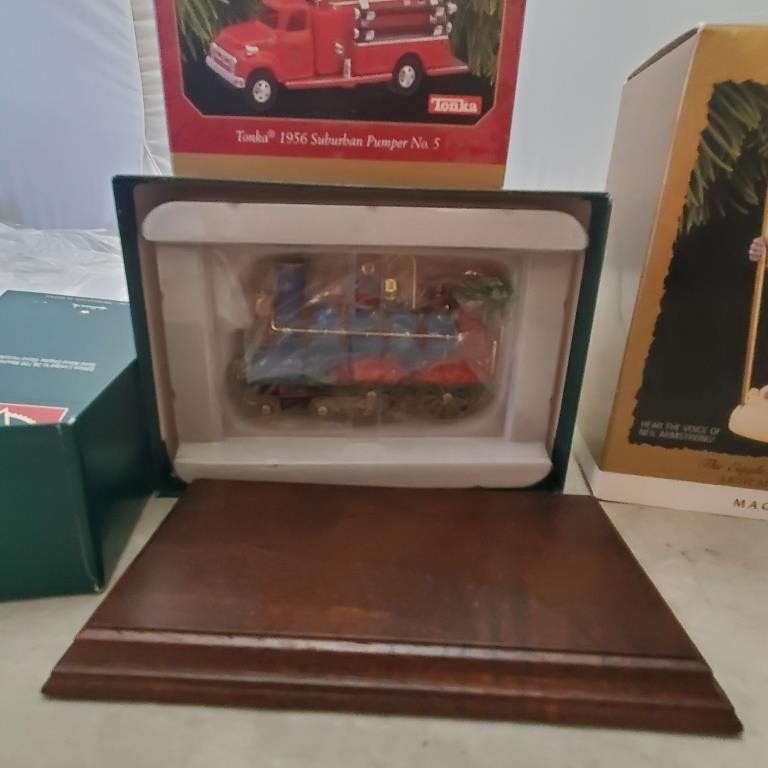 Hallmark CHRISTMAS TRAIN Limited Edition and OUR FAMILY Photo Holder Ornament