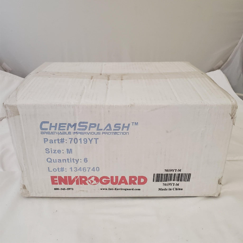 Lot of 6 Chemical Splash 7019YT Disposable Coverall with Hood & Boot