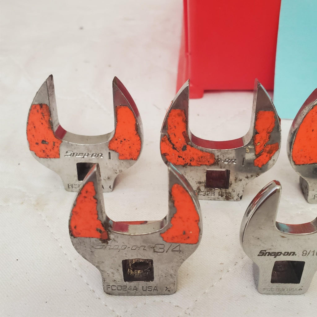 Lot of 7 Assorted Snap-On Drive SAE Open-End Crowfoot Wrench LOT 535