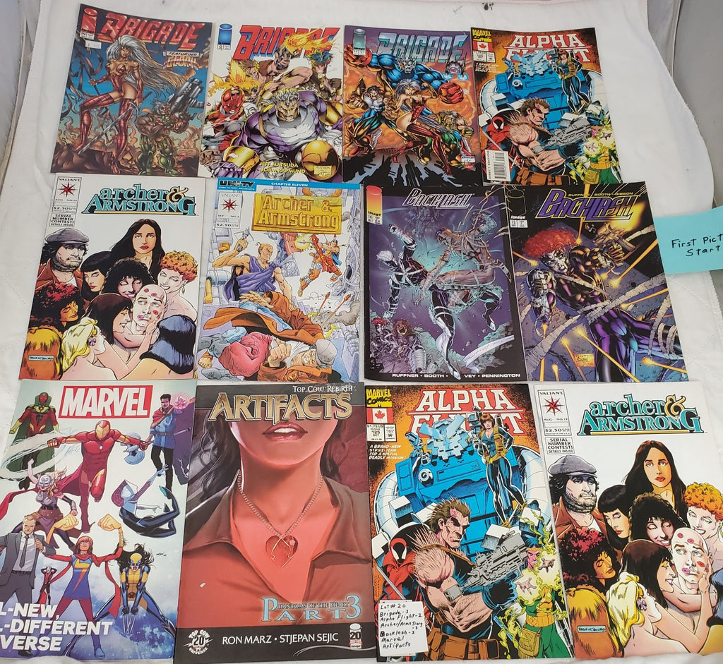 Lot of 12 Brigade Archer & Armstrong Artifacts Backlash & Marvel Comic Books #20