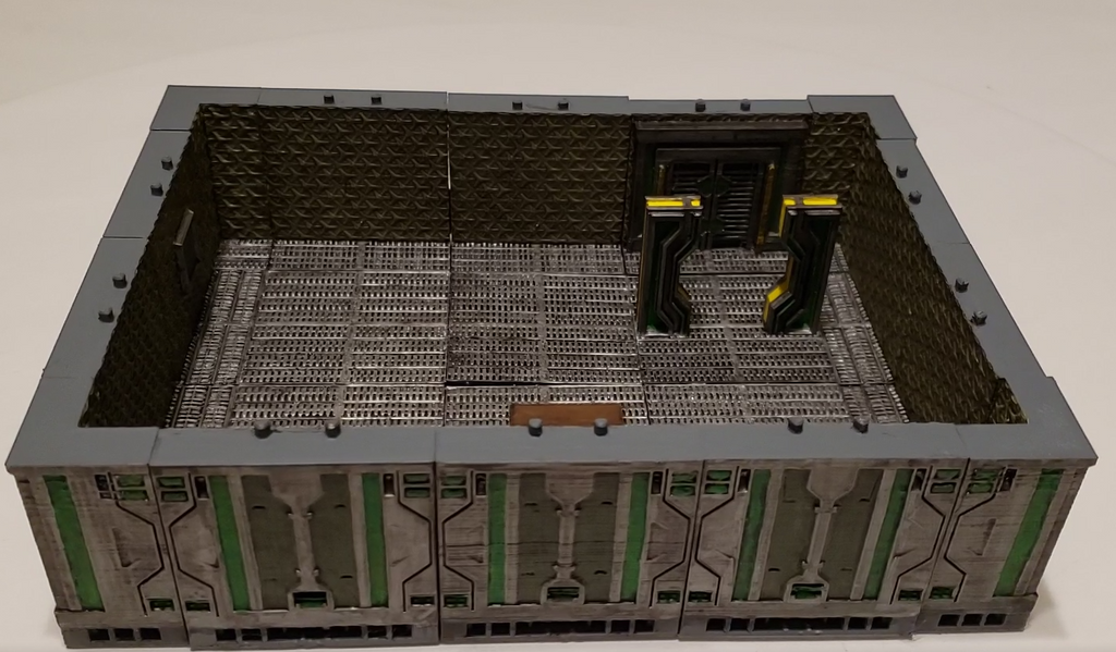 3D Printed Hand Painted Cyberglow City Charming Terrain Modular Gun Store