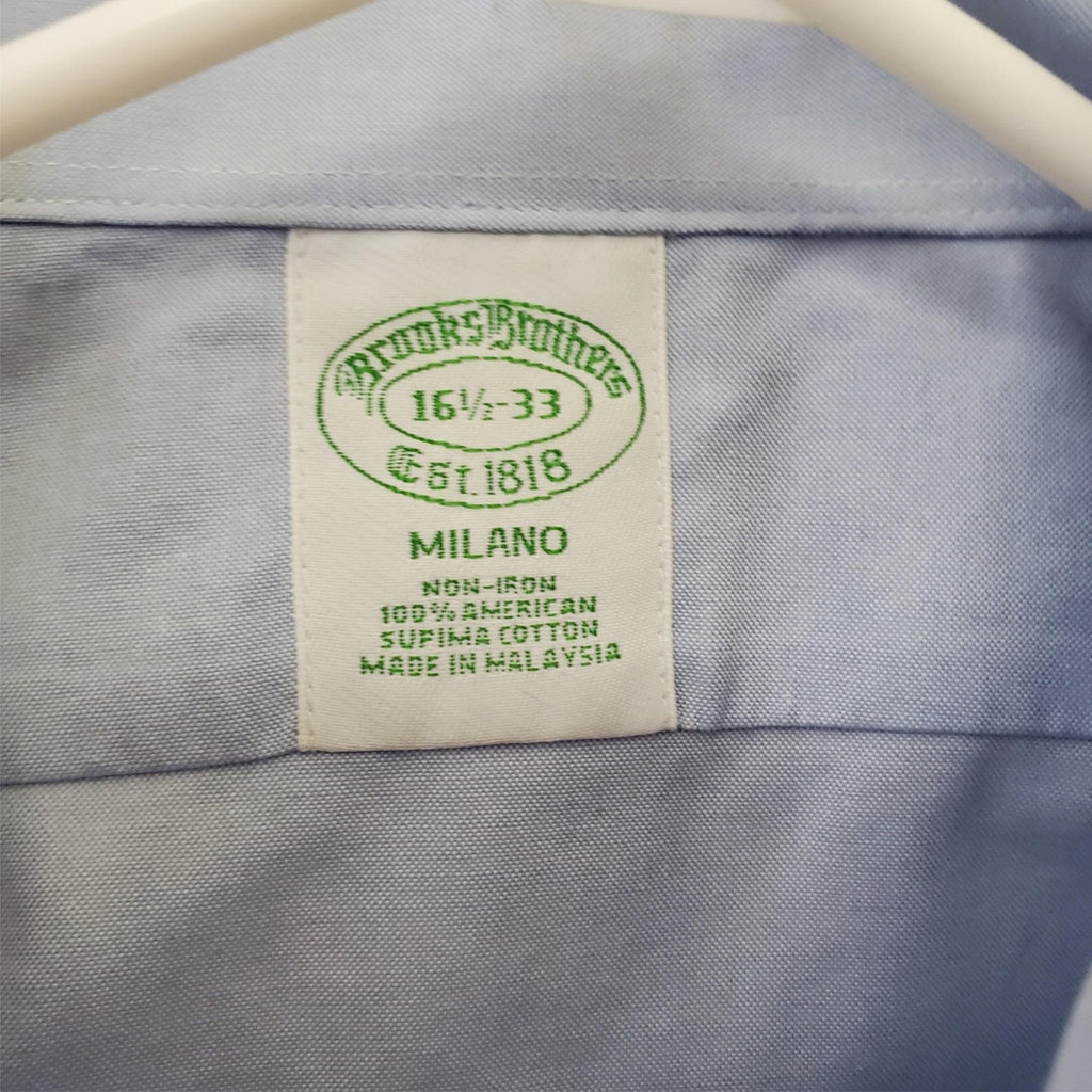 Brooks Brothers Button Up Shirt Mens Large 16 1/2 33 Blue Long Sleeve