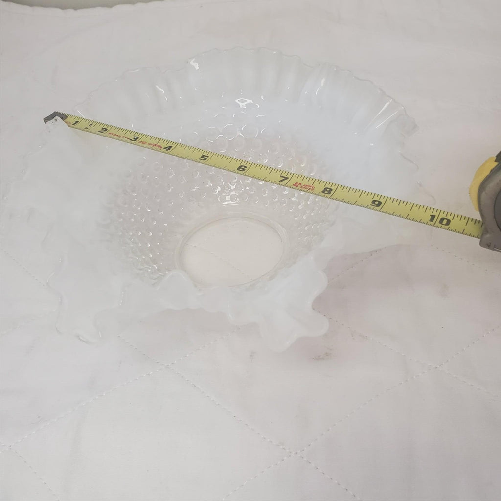 Fenton Hobnail 10" French Opalescent Crimped Bowl